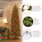 7.5 ft. Pre-lit Feel Real® Hinged Down Swept Douglas Fir Pencil Artificial Christmas Tree, Clear Lights
